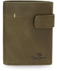Pepe Jeans - Staple Portafoglio Verticale con Porta carte e Chiusura a Click Verde 8,5 x 10,5 x 1 cm Pelle by Joumma Bags - Lyst