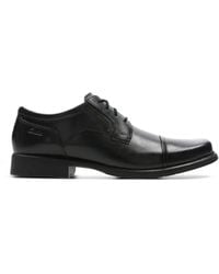 Clarks - Lace-up Derby Toe Cap Shoes Huckley Cap Black Leather - Lyst