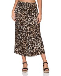 Vero Moda - 7/8 Rock VMVerena Wrap Skirt Midirock Wickeloptik mit Leoprint 10323868 Tigers Eye Verena M - Lyst