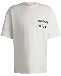 HUGO - S Drallie Cotton-jersey T-shirt With Racing Prints - Lyst