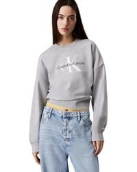 Calvin Klein - Donna Felpa Monologo French Terry con Scollo Rotondo - Lyst