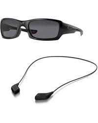 Oakley - Oo9238 Sunglasses Bundle: Oo 9238 923804 Fives Squared Polished Black G And Medium Black Leash Accessory Kit - Lyst