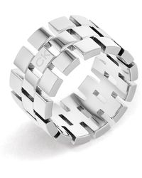 Calvin Klein - Jewelry Stainless Steel Chain Link Ring Color: Silver - Lyst