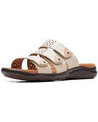 Clarks - Kitly Walk Leather Sandals In Off White Standard Fit Size 8 - Lyst