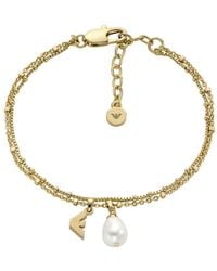 Emporio Armani - Gold-Ton Edelstahl Armband - Lyst