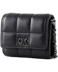 Calvin Klein - Re-Lock Quilt Trifold Wallet M CK Black - Lyst