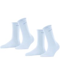 Esprit Basic Pure 2-Pack W SO Calcetines - Azul
