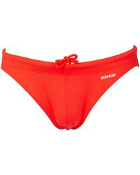 Calvin Klein - Badehose CK Swimming Pool mit Logo hinter Gummizug und verdecktem Kordelzug an der Taille Artikel ZM0ZM02304 Slip - Lyst
