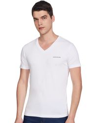 Calvin Klein - Micro CK Slim Stretch V Neck Tee T-Shirt - Lyst