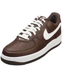 Nike - Air Force 1 Low Retro Qs Mens Fashion Trainers In Chocolate White - 9 Uk - Lyst