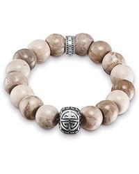 Noirci Thomas Sabo Unisexe Bracelet Talisman Bicolore Noir Argent Sterling 925 Dor/é Or Jaune 18 Carats A1922-966-11