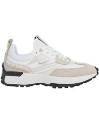Pepe Jeans - Sneakers in Pelle Bianca con Stampa Lucky - Lyst