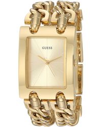 Guess - Stainless Steel Japanese Quartz Watch With Leather Strap, Brown, 16 (model: U0884l9) - Lyst