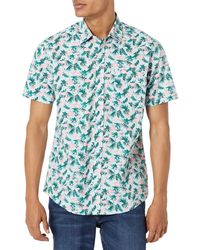 Amazon Essentials Slim-fit Short-sleeve Print Shirt in Flamingo (Blue) for  Men - Lyst