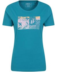 Mountain Warehouse - Printed Wms Sealife Lino Organic T-shirt Teal 20 - Lyst