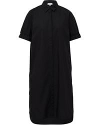 S.oliver - Kleid aus Popeline mit Eingrifftaschen im Relaxed Fit schwarz 40 - Lyst