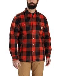 Carhartt - Big & Tall Relaxed Fit Flannel Sherpa-lined Shirt Jac - Lyst