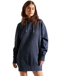 Superdry - S Vintage Logo Embroidered Oversized Hoodie Dress - Lyst
