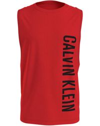 Calvin Klein - Canottiera Uomo CK Canotta Puro Cotone con Stampa Logo Articolo KM0KM00997 Tank - Lyst