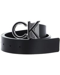 Calvin Klein - Logo Rev CK Metal Inlay 35MM W110 Black Smooth / Black Textured - Lyst