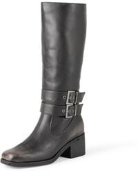 The Drop - Sage Tall Biker Boot With Buckles - Lyst