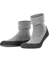 FALKE - Homepads Slipper Socks Cotton Merino Wool Black Grey More Colours Thick Warm Plain With Printed Silicone Nubs On Soles For An - Lyst