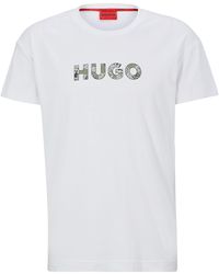 HUGO - Relaxed-Fit Pyjama-Shirt mit Paisley-Logo - Lyst