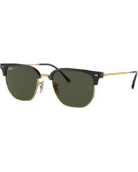 Ray-Ban - New Clubmaster Sonnenbrillen Gold Fassung Grün Glas 53-20 - Lyst