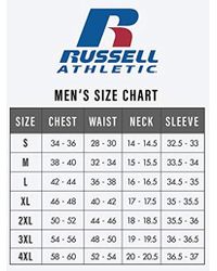 russell sweatpants size chart