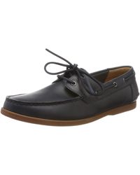 Clarks - Morven Sail Leather Shoes In Navy Standard Fit Size 101⁄2 - Lyst