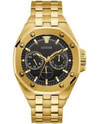 Guess - Multi Dial Quartz Watch With Stainless Steel Strap Gw0278g2 - Lyst