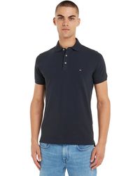 Tommy Hilfiger - Button Down Collar - Stretch Cotton - Embroidered Tommy Logo - Desert Sky - Size - Lyst