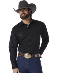 Wrangler - Sport Western Basic Two Pocket Long Sleeve Snap Shirt Shirt - Lyst