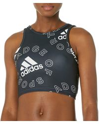 adidas - Designed 2 Move Logo All Over Print Crop Top - Lyst