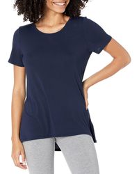 Amazon Essentials Camiseta de ga Corta con Cuello Redondo y Ajuste Relajado Athletic-Shirts - Azul