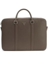 Guess - Business Tas Met Laptopvak Milano Laptop Bag Brown Shitake Taupe - Lyst