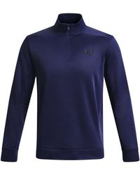 Under Armour - Armour Fleece Herenshirt Met Korte Rits Blauw Atlantis Wit - Lyst