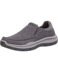 skechers men's slip on canvas shoes
