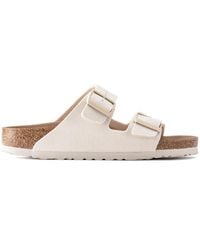 Birkenstock - S Arizona Vegan Slides Sandals Natural 7.5 Uk - Lyst