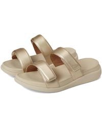 Fitflop - F-Mode Go Adjustable Flatform 2-Bar Slides Wedge Shoes 2 11 M (B) Faux Leather - Lyst