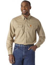 Wrangler - Riggs Workwear Fr Flame Resistant Long Sleeve Two Pocket Work Shirt - Lyst