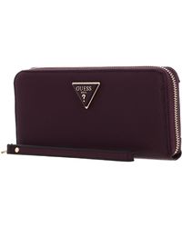 Guess - Meridian Slg Large Zip Around Wallet Amethyst - Lyst