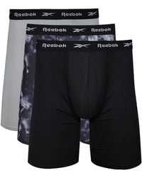 Reebok - Calzoncillos Tipo Bóxer Para Hombre En/estampado/gris Con Cintura Nailon Y Regulador De La Humedad Boxershorts - Lyst