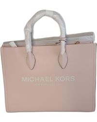 Michael Kors - MK Mirella Medium Pebbled Leather Shoulder Tote Bag Powder Blush - Lyst