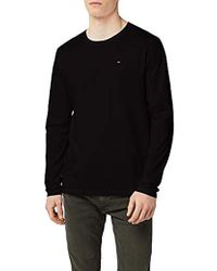 Tommy Hilfiger Cotton CN Tee Ls Icon T-Shirt Homme - Noir