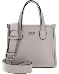 Guess - Silvana 2 Compartment Mini Tote XS Taupe - Lyst