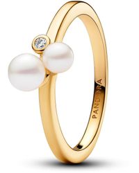 PANDORA - Duo Treated Freshwater Cultured Pearls Ring - Lyst