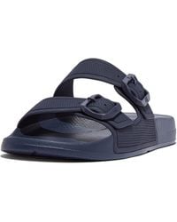 Fitflop - Iqushion Bar Buckle Slide Flat Sandal - Lyst