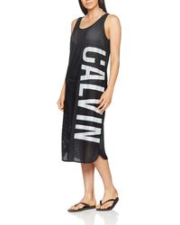 Calvin Klein Mesh Beach Dress Vestido - Negro