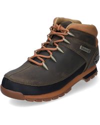 Timberland - S Euro Sprint Mid Hiker Leather Olive Boots 7.5 Uk - Lyst